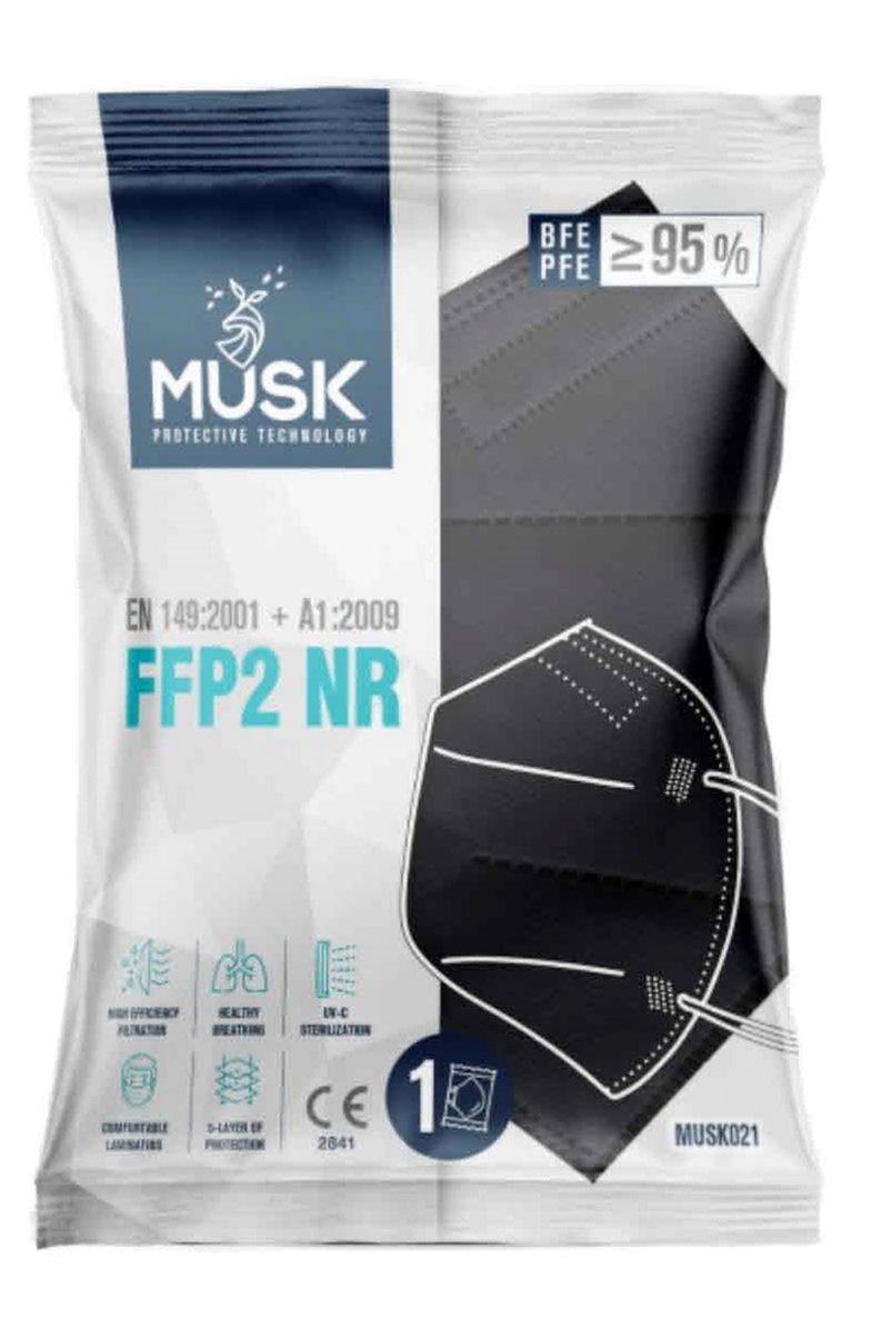 FFP2 Maske MUSK | Schwarz